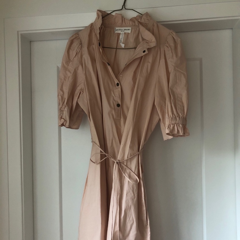 Apiece Apart frill collar belted minidress, size 8